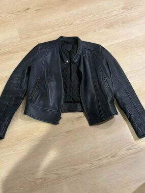 Vintage 00's Gap Black Leather Moto Jacket Size XS/S
